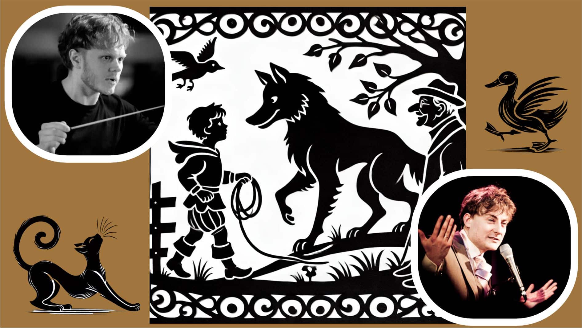 Peter und der Wolf sowie Porträts von Dirigent und Erzähler