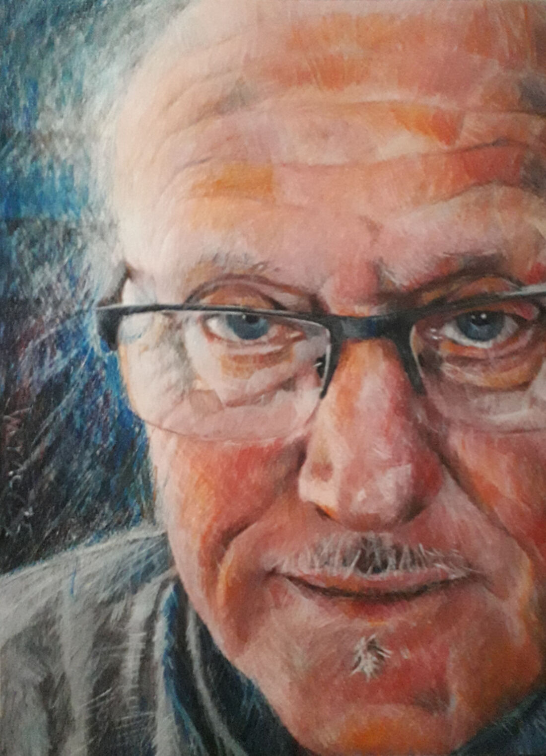 Porträt des Malers Dietmar Werner mit Brille und grauem Bart